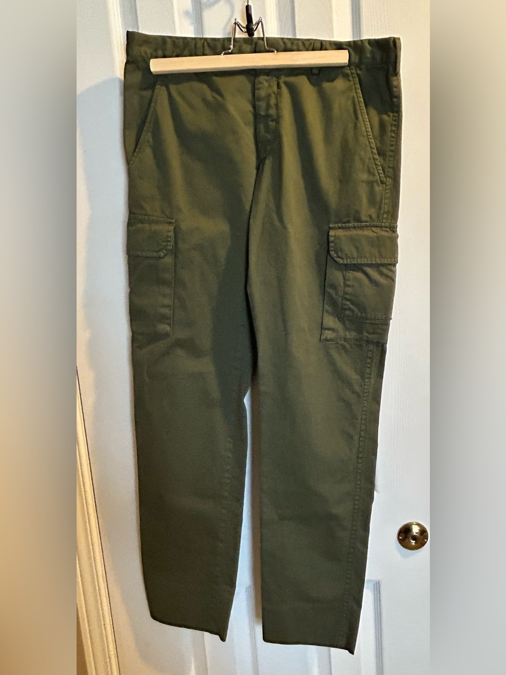 Prada Milano Men's Olive Green Cargo Pants Utility Military 100% cotton, size 48